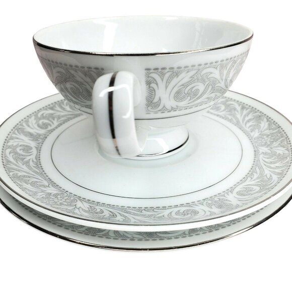 Vintage Imperial China 5671 3Pc Whitney Tea Cup Saucer Set Designed By W Dalton - Picture 1 of 12